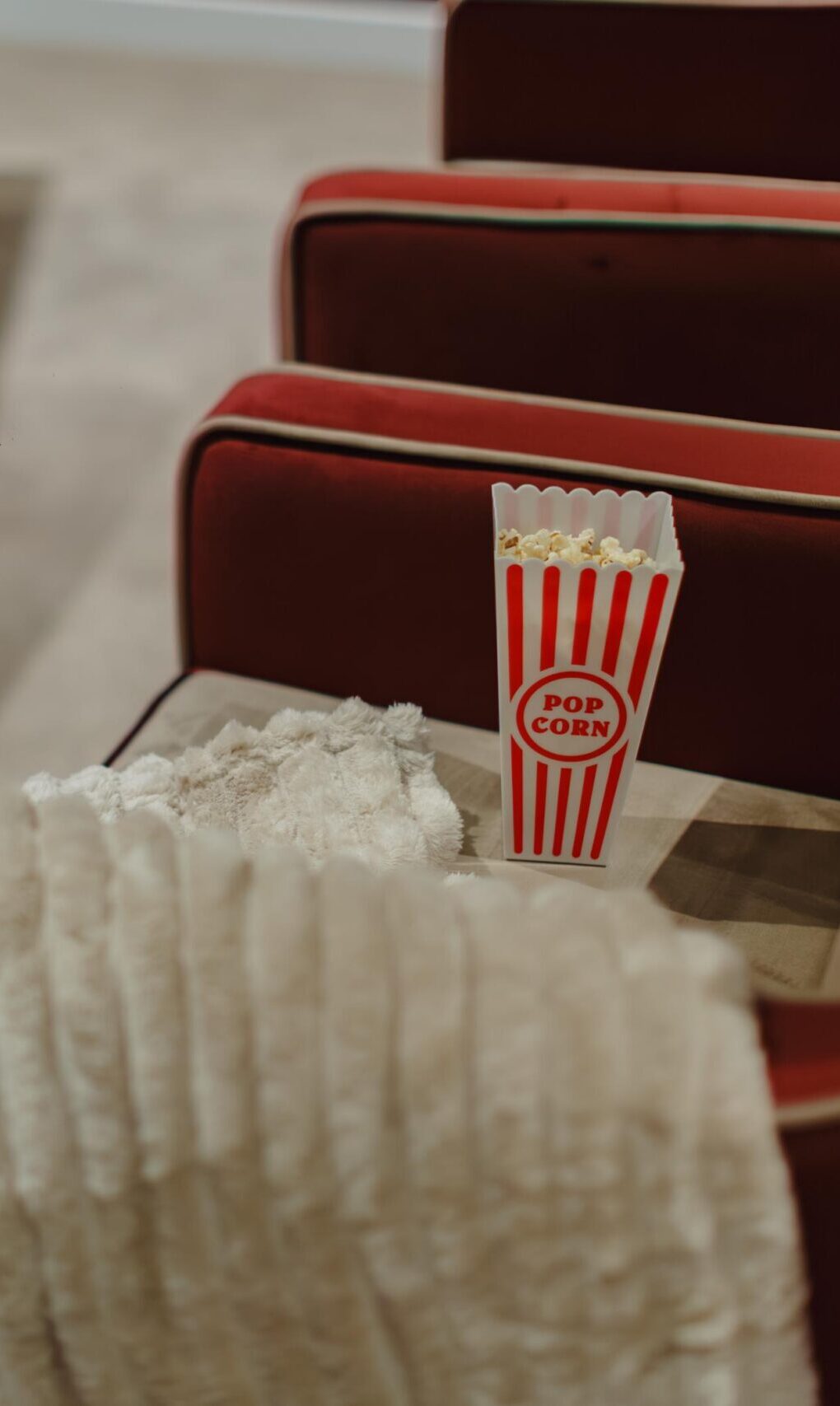 popcorn on cinema chair