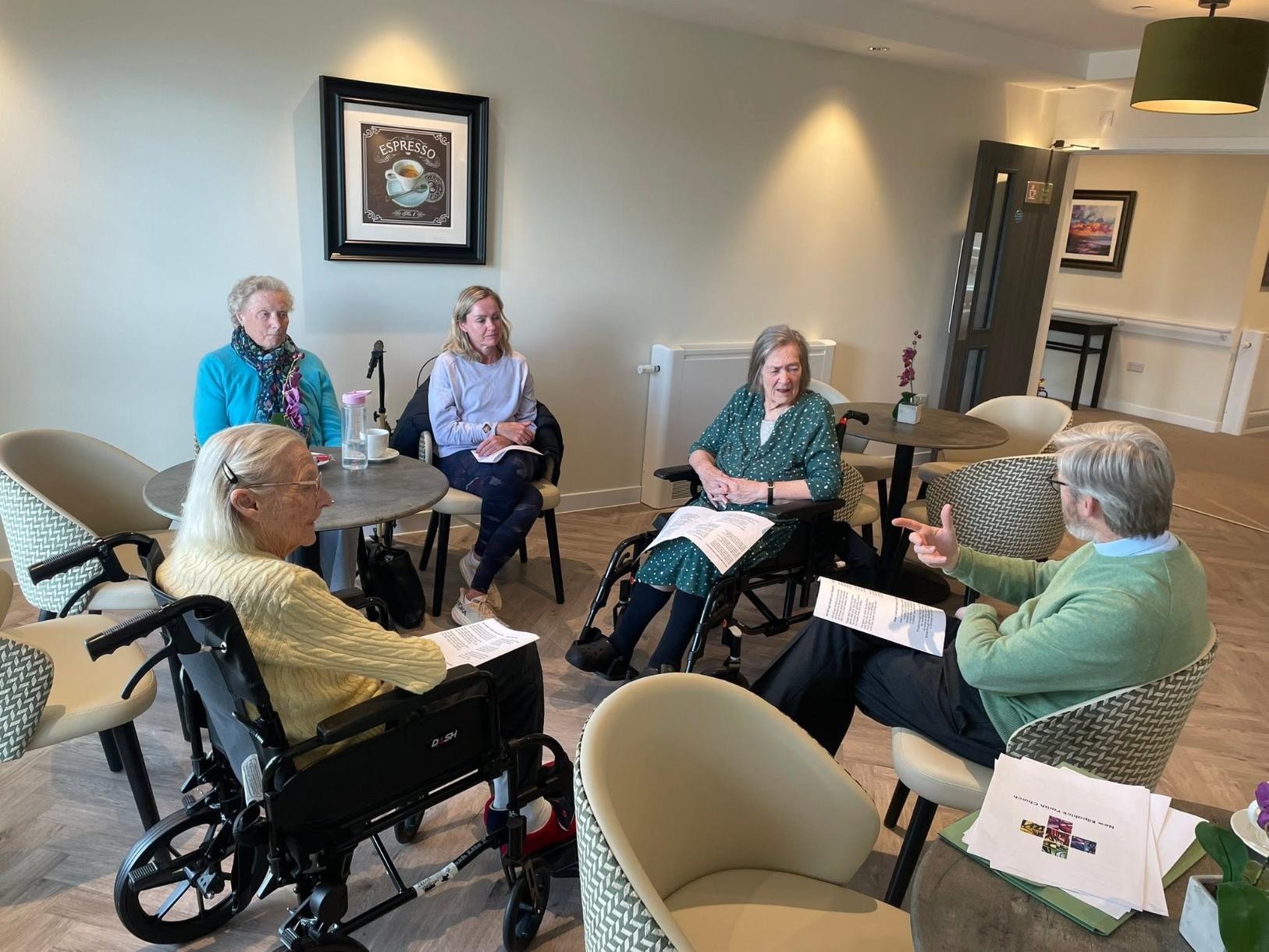 church service at greenways care home